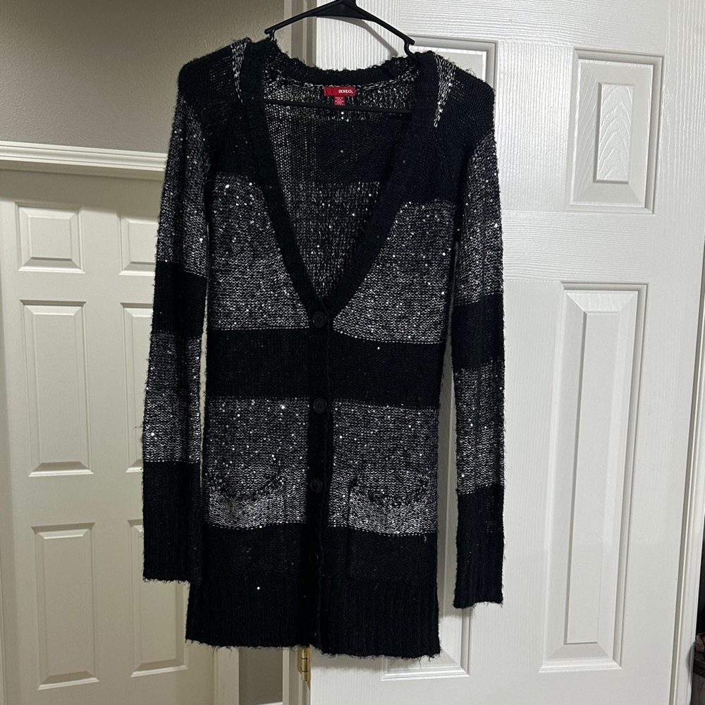 BONGO Black and Silver Women's Cardigan